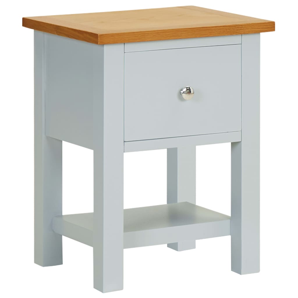 Mesa de cabeceira de madeira de carvalho maciça 36x30x47 cm