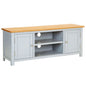 Mueble para TV madera maciza de roble 120x35x48 cm