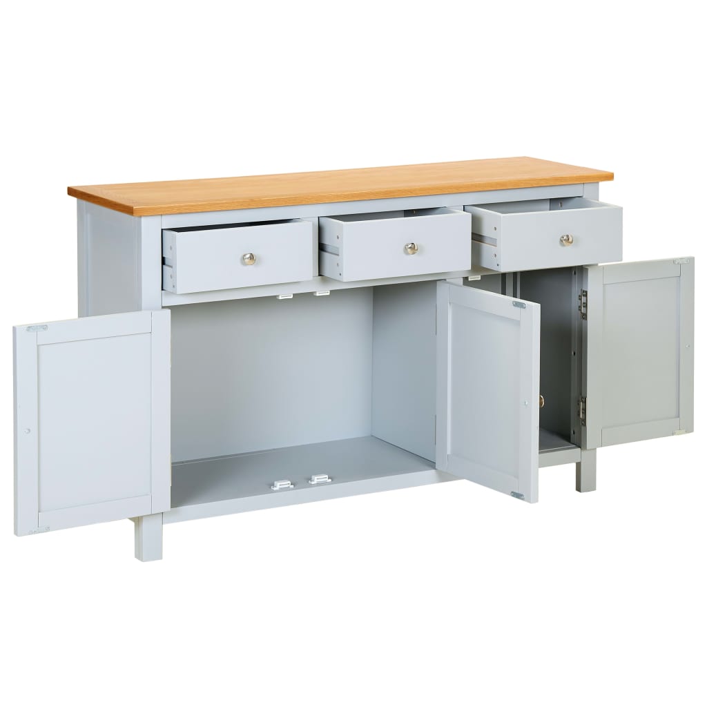 Aparador de madera maciza de roble 110x33,5x70 cm