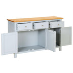 Aparador de madera maciza de roble 110x33,5x70 cm