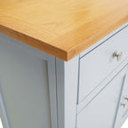 Aparador de madera maciza de roble 110x33,5x70 cm