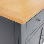 Aparador de madera maciza de roble 110x33,5x70 cm