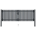 Puerta doble de acero para valla 300 x 125 cm antracita