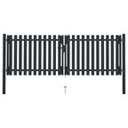 Puerta doble de acero para valla 300 x 125 cm antracita