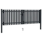 Puerta doble de acero para valla 300 x 125 cm antracita