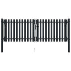 Puerta doble de acero para valla 300 x 125 cm antracita