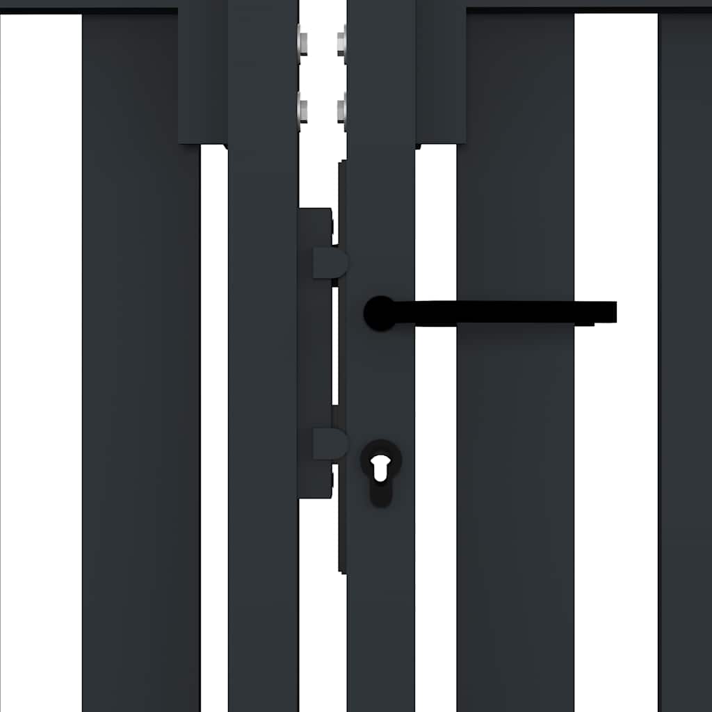 Puerta doble de acero para valla 300 x 125 cm antracita