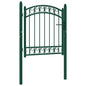 Puerta de cerca con cerradura Verde 100 x 175 cm