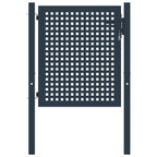 Puerta de valla de acero antracita 102x75 cm