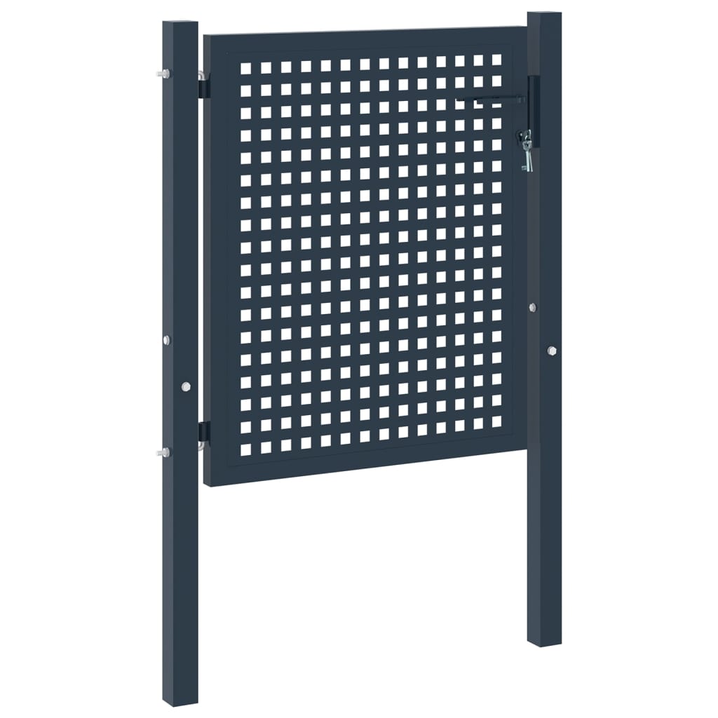 Puerta de valla de acero antracita 102x75 cm