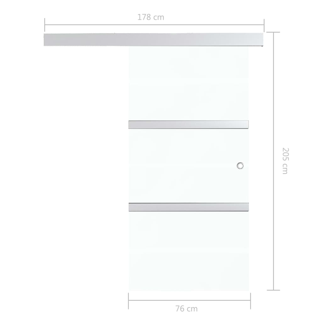 Sliding door with soft close, ESG glass and aluminum 76x205 cm
