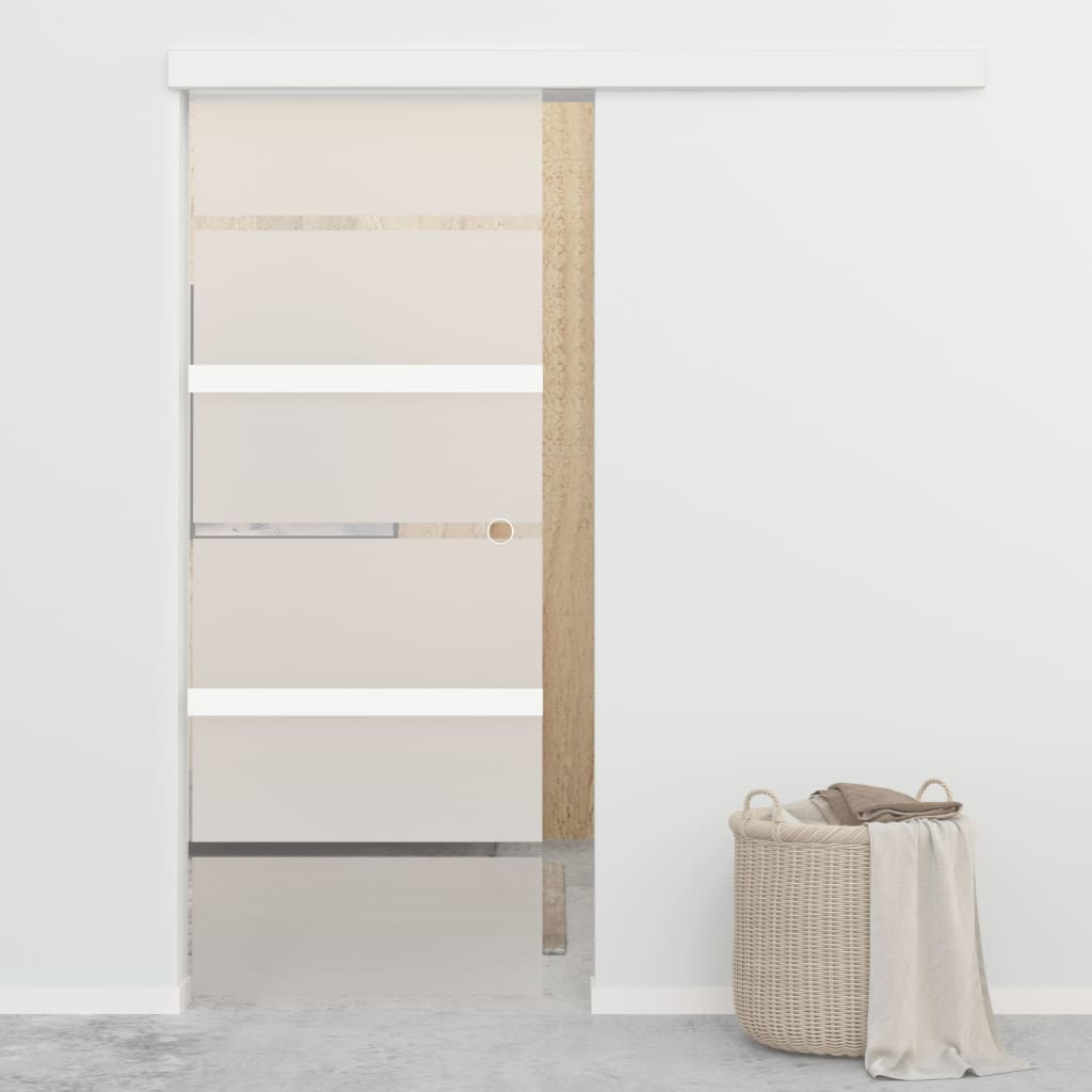 Sliding door with soft close, ESG glass and aluminum 76x205 cm