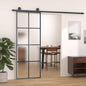 Puerta corredera aluminio y ESG vidrio negra 102,5x205 cm