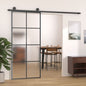 Puerta corredera aluminio y ESG vidrio negra 102,5x205 cm