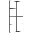 Sliding door, aluminum and black ESG glass, 102.5x205 cm