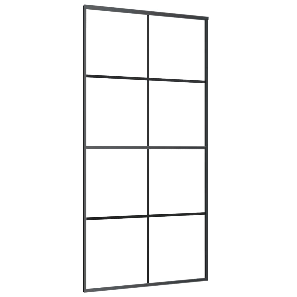 Sliding door, aluminum and black ESG glass, 102.5x205 cm