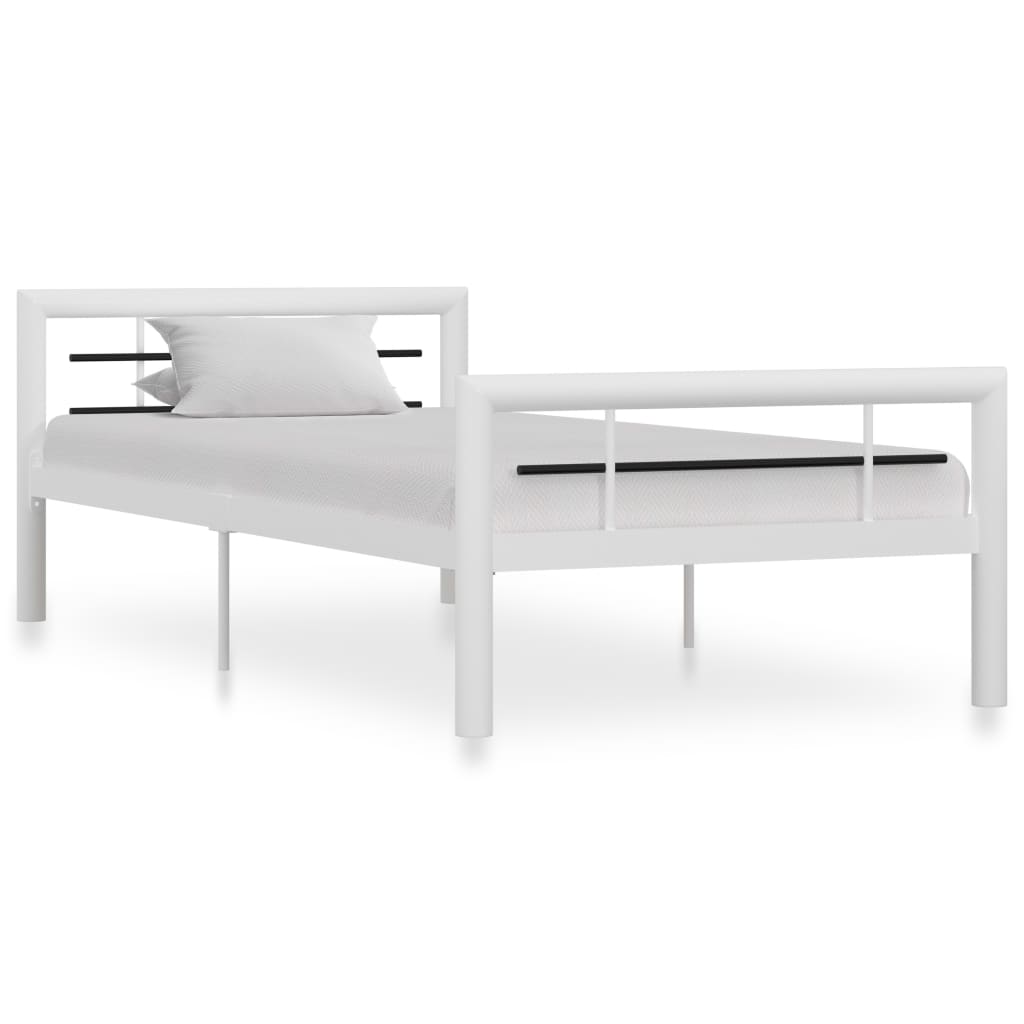 Estructura de cama con dosel metal blanco 100x200 cm