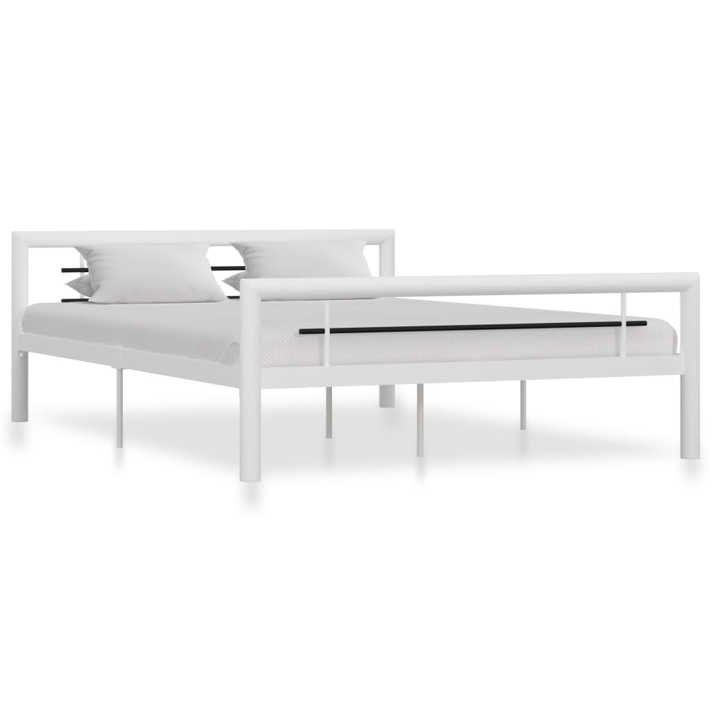 Cama con somier sin colchón metal blanco 90x200 cm