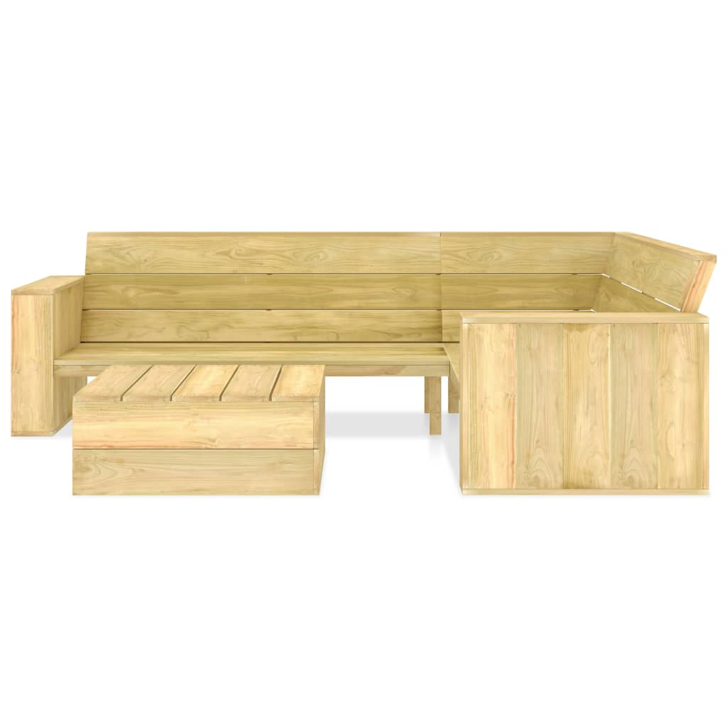 Juego de muebles de jardín 2 piezas madera de pino impregnada