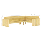 Juego de muebles de jardín 2 piezas madera de pino impregnada
