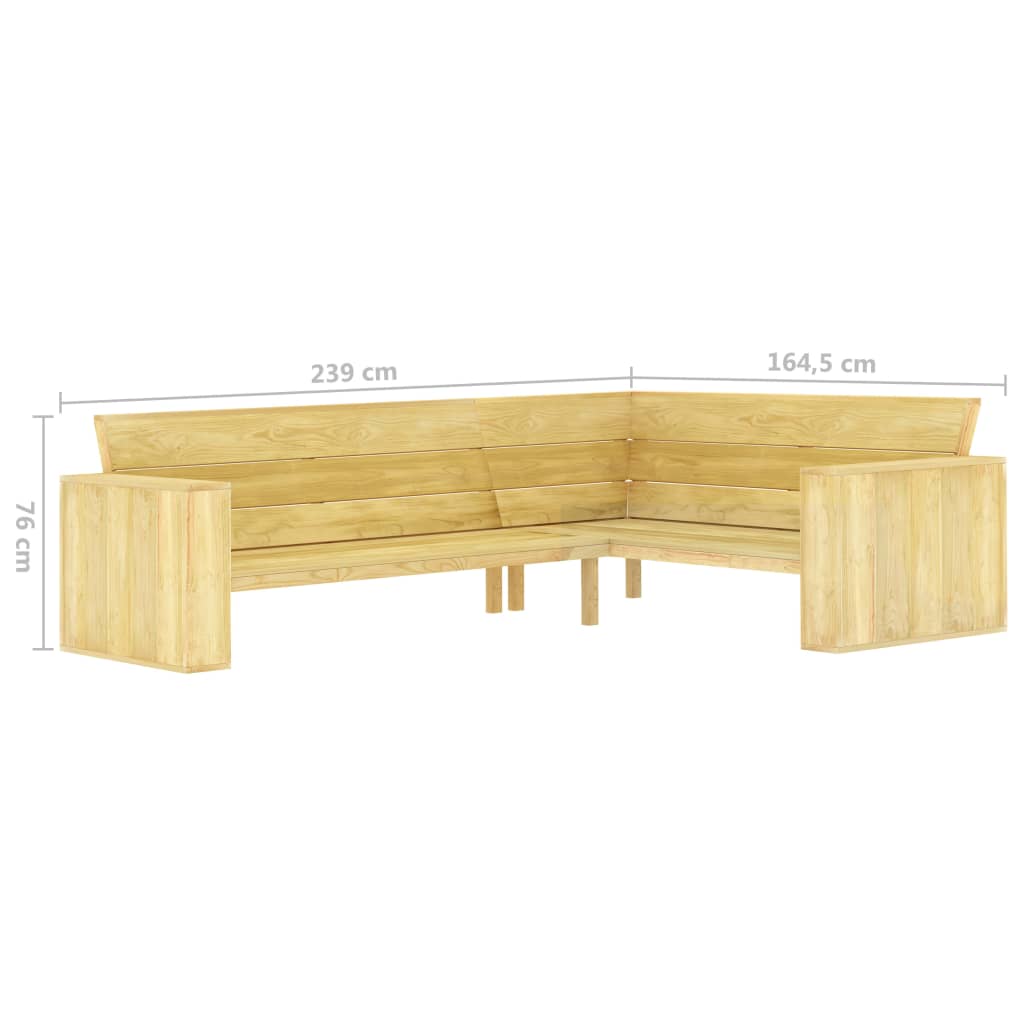 Juego de muebles de jardín 2 piezas madera de pino impregnada