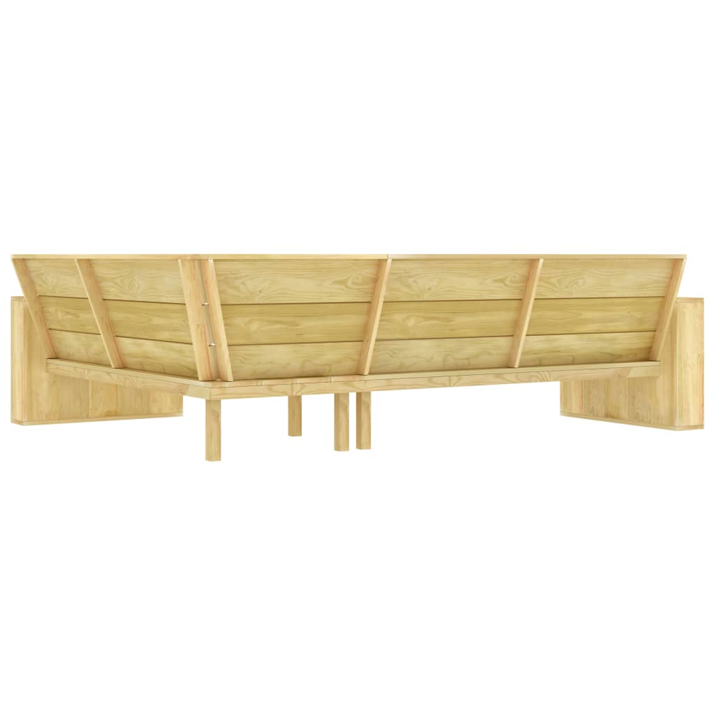 Juego de muebles de jardín 2 piezas madera de pino impregnada