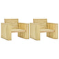 Cadeiras de jardim 2 pcs madeira de pinho impregnada 89x76x76 cm