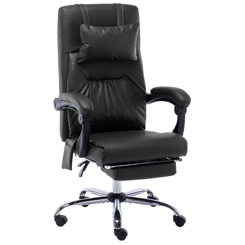 Silla de oficina de masaje cuero sintético gris