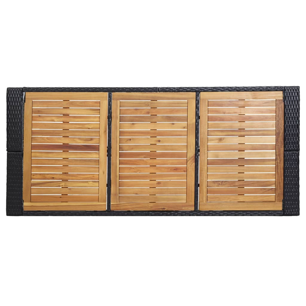 Set muebles bar jardín y cojines 7 pzas ratán sintético negro