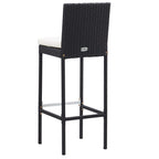 Set muebles bar jardín y cojines 7 pzas ratán sintético negro