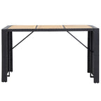 Set muebles bar jardín y cojines 7 pzas ratán sintético negro