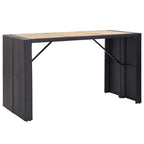 Set muebles bar jardín y cojines 7 pzas ratán sintético negro
