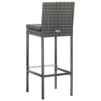 Set muebles bar jardín 7 piezas y cojines ratán sintético gris