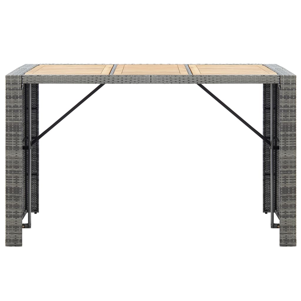 Set muebles bar jardín 7 piezas y cojines ratán sintético gris