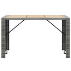 Set muebles bar jardín 7 piezas y cojines ratán sintético gris