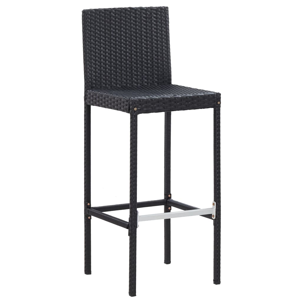 Mesa y sillas bar jardín 5 pzas ratán sintético y madera negro