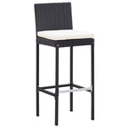 Mesa y sillas bar jardín 5 pzas ratán sintético y madera negro