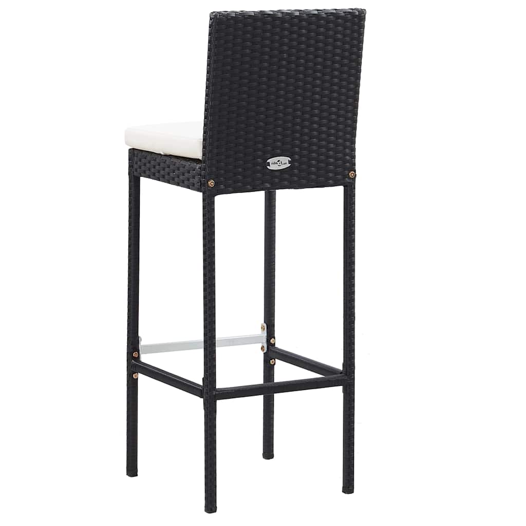 Mesa y sillas bar jardín 5 pzas ratán sintético y madera negro