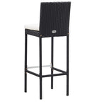 Mesa y sillas bar jardín 5 pzas ratán sintético y madera negro