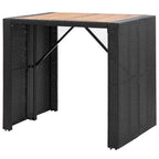 Mesa y sillas bar jardín 5 pzas ratán sintético y madera negro
