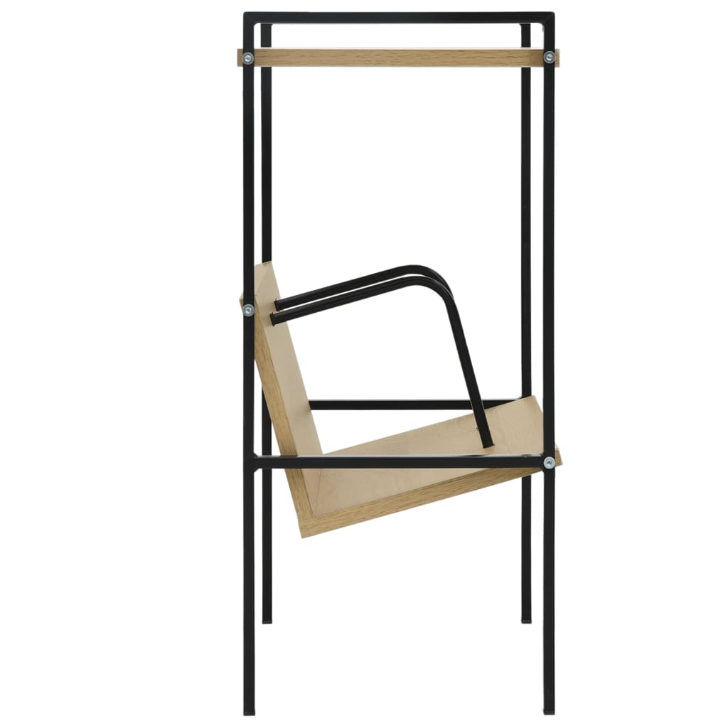 Estantería 2 niveles madera ingeniería negro roble 52x28x59 cm