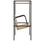 Estantería 2 niveles madera ingeniería negro roble 52x28x59 cm