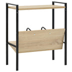 Estantería 2 niveles madera ingeniería negro roble 52x28x59 cm