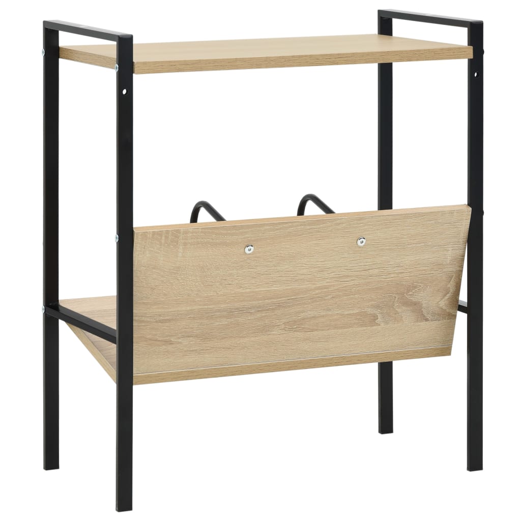 Estantería 2 niveles madera ingeniería negro roble 52x28x59 cm