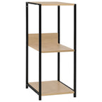 Estantería pequeña de madera negro y roble 33,5x39,6x79,7 cm