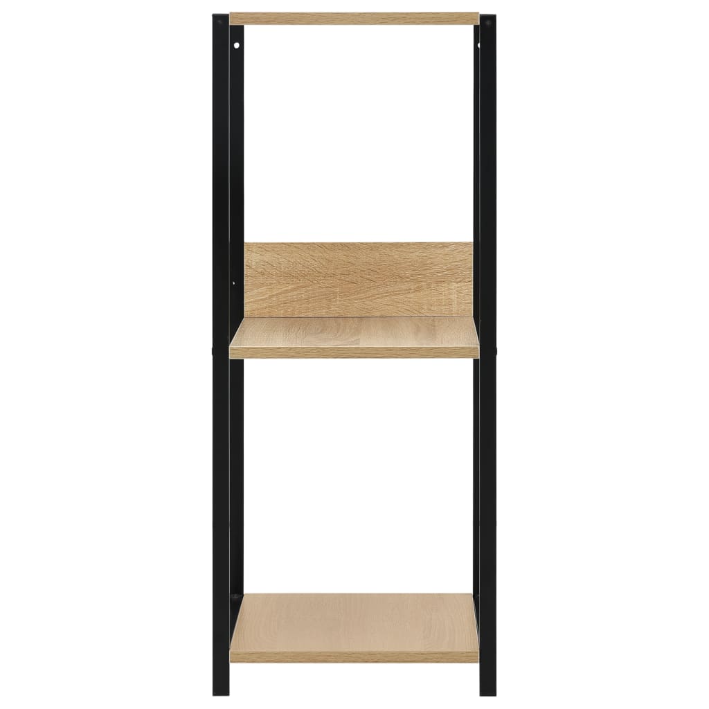 Estantería pequeña de madera negro y roble 33,5x39,6x79,7 cm