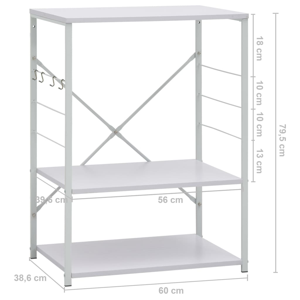 Armario de microondas madera ingeniería blanco 60x39,6x79,5 cm