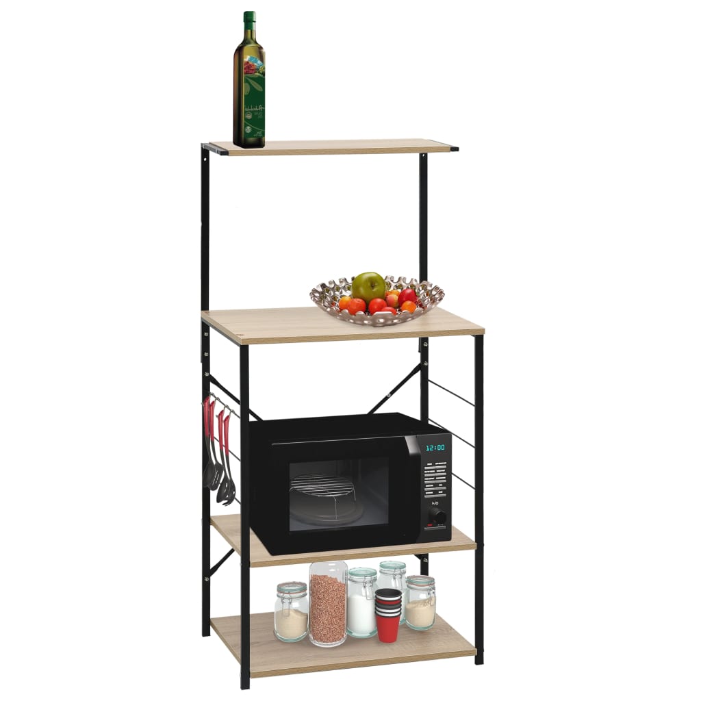 Armario microondas madera ingeniería blanco roble 60x39,6x123cm