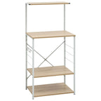 Armario microondas madera ingeniería blanco roble 60x39,6x123cm