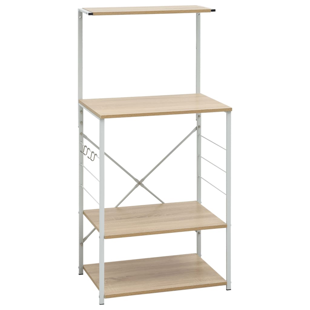Armario microondas madera ingeniería blanco roble 60x39,6x123cm